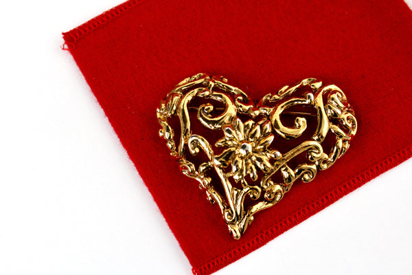 Stunning 1990s Christian Lacroix heart shaped Brooch