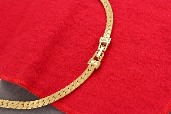 Vintage Daniel Swarovski DS Co Logo Black enamel necklace with clear Rhinestones