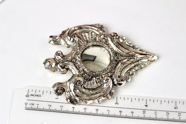Large Christian Lacroix 2007 Christmas collection Silver tone brooch /pendant