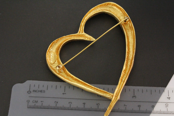 Stunning 1990s Christian Lacroix Large heart shaped Brooch, Lacroix French