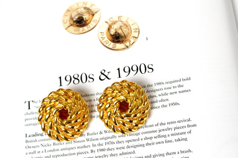 Vintage 1991 Celine Made in Italy  Iconic Earrings clip on  #2773