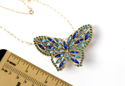 YSL Yves Saint Laurent Butterfly single earrings &  14KT Gold chain #2692