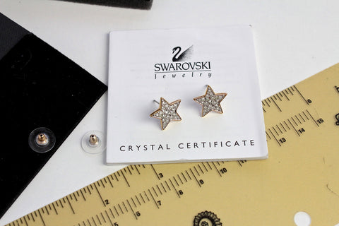 Swarovski  Swan Logo Star  Fashion   Earrings  with clear rhinestones #1857