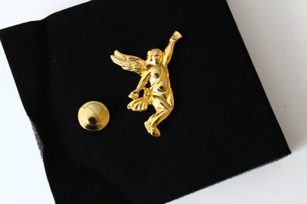 GIVENCHY Gold Tone  Small   Angel  brooch / lapel  #2058