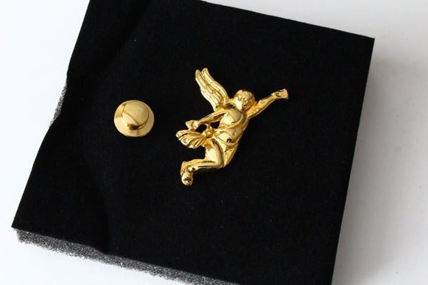 GIVENCHY Gold Tone  Small   Angel  brooch / lapel  #2058