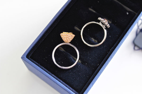 Boxed   Authentic SWAROVSKI 2 rings,Certified Swarovski Rings, jewelry lot  #2468