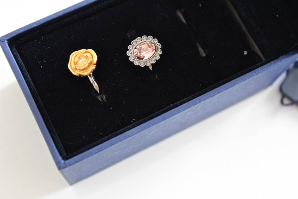 Boxed   Authentic SWAROVSKI 2 rings,Certified Swarovski Rings, jewelry lot  #2468