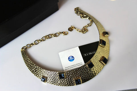 Elegant Grazioano rich bib statement necklace / Original Box # 530