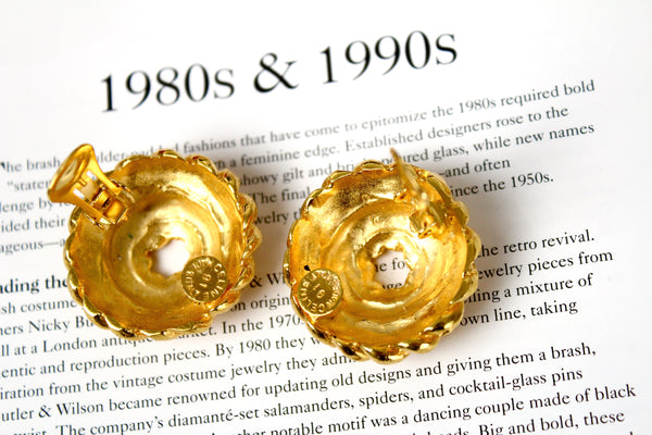 Vintage 1991 Celine Made in Italy  Iconic Earrings clip on  #2773