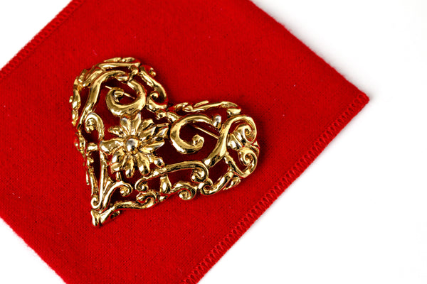Stunning 1990s Christian Lacroix heart shaped Brooch