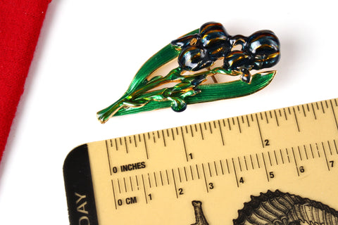 MFA Museum of Fine Arts Blue  Enamel Iris Flower   Brooch  #1286