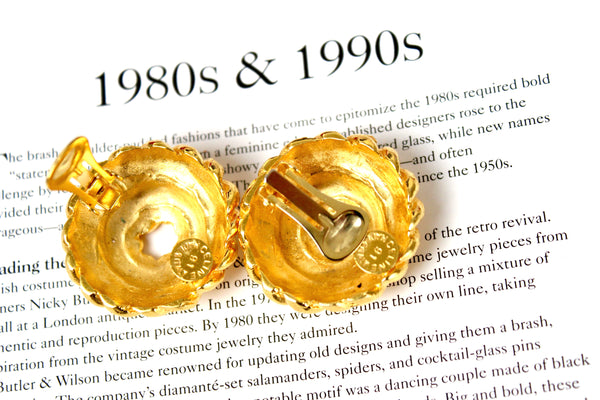 Vintage 1991 Celine Made in Italy  Iconic Earrings clip on  #2773