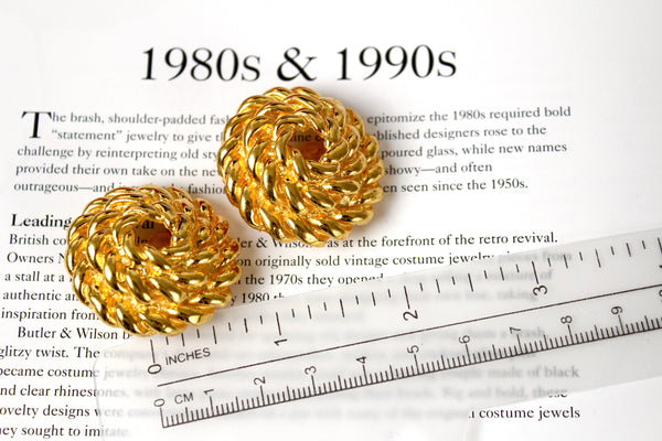 Vintage 1991 Celine Made in Italy  Iconic Earrings clip on  #2773