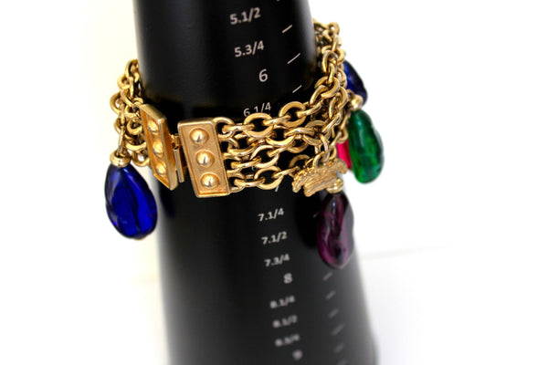 Vintage  signed Ben Amun Gripoix  style Charm Bracelet  #2737