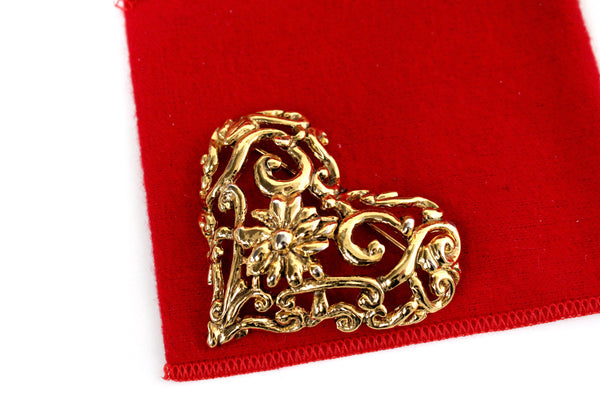 Stunning 1990s Christian Lacroix heart shaped Brooch