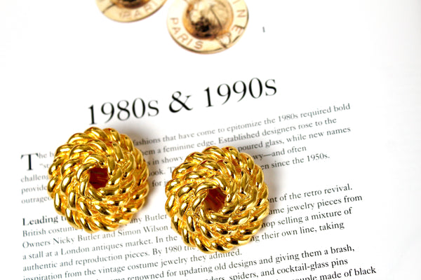 Vintage 1991 Celine Made in Italy  Iconic Earrings clip on  #2773
