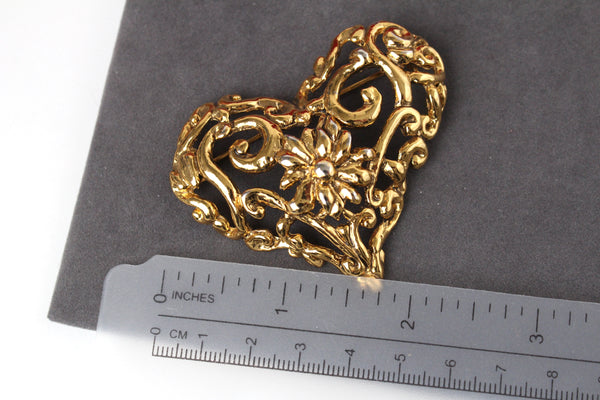Stunning 1990s Christian Lacroix heart shaped Brooch