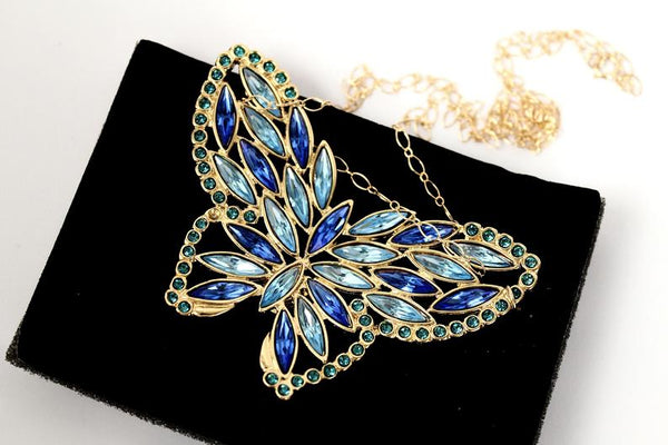 YSL Yves Saint Laurent Butterfly single earrings &  14KT Gold chain #2692