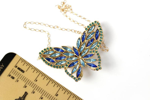 YSL Yves Saint Laurent Butterfly single earrings &  14KT Gold chain #2692