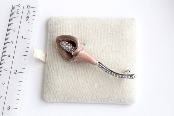 Nolan Miller  Enamel and Crystal CALLA LILY Pins / Brooch #1395/1