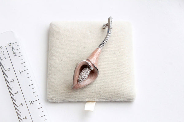 Nolan Miller  Enamel and Crystal CALLA LILY Pins / Brooch #1395/1
