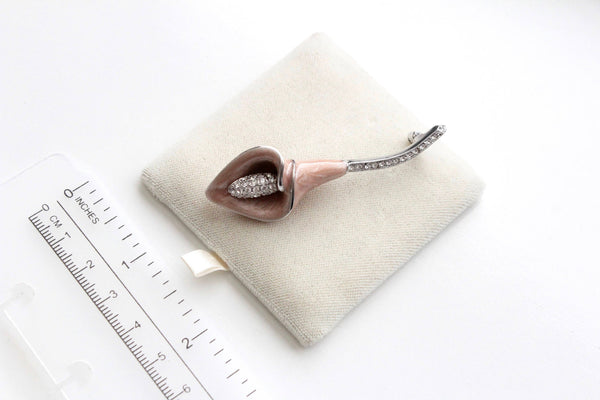 Nolan Miller  Enamel and Crystal CALLA LILY Pins / Brooch #1395/1