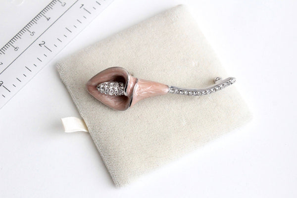 Nolan Miller  Enamel and Crystal CALLA LILY Pins / Brooch #1395/1