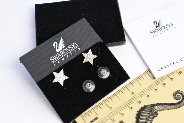 Swarovski  Swan Logo Star  Fashion   Earrings  with clear rhinestones #1857