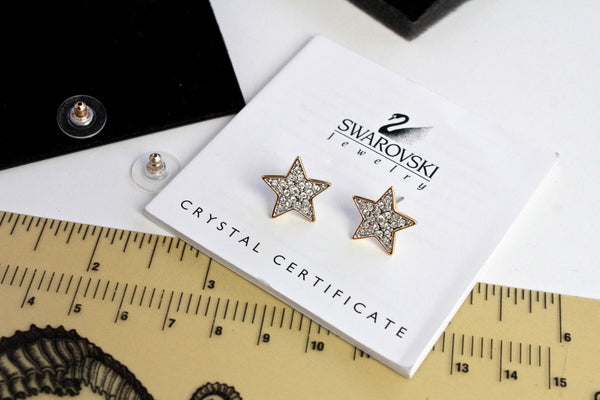 Swarovski  Swan Logo Star  Fashion   Earrings  with clear rhinestones #1857