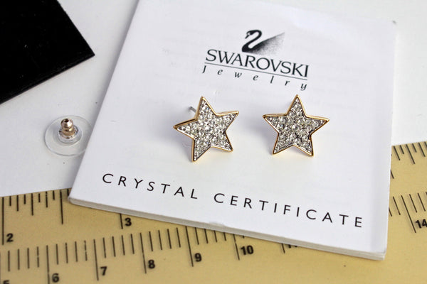 Swarovski  Swan Logo Star  Fashion   Earrings  with clear rhinestones #1857