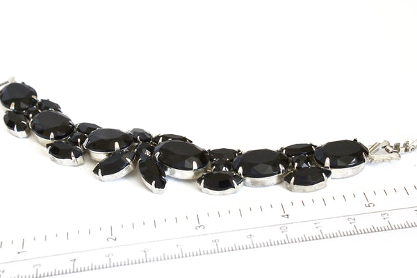 Weiss   Black Glass rhinestones  bracelet / Weiss  retro Black Glass bracelet #1922
