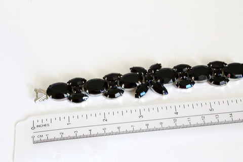 Weiss   Black Glass rhinestones  bracelet / Weiss  retro Black Glass bracelet #1922