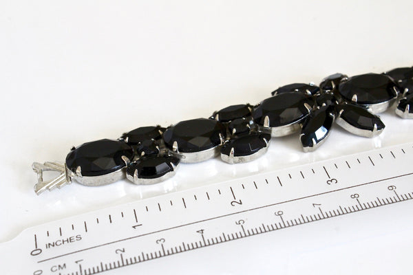 Weiss   Black Glass rhinestones  bracelet / Weiss  retro Black Glass bracelet #1922