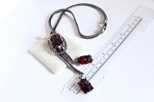 unsigned Selro Selini Oriental / Asian Princess  Lariat necklace  #2048