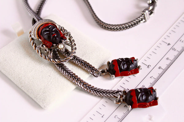 unsigned Selro Selini Oriental / Asian Princess  Lariat necklace  #2048