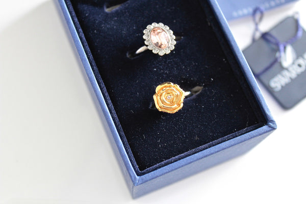 Boxed   Authentic SWAROVSKI 2 rings,Certified Swarovski Rings, jewelry lot  #2468