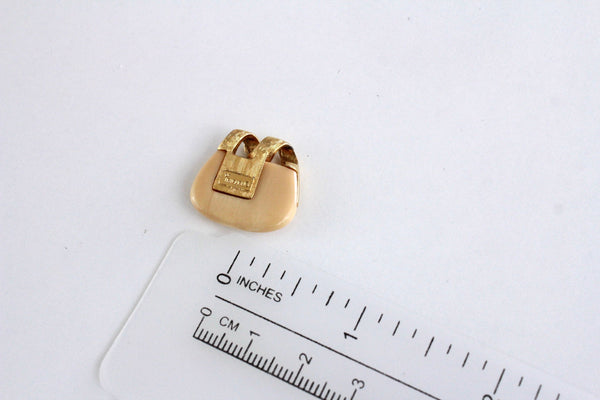 Vintage Crown Trifari Cream lucite small  pendant  1970s