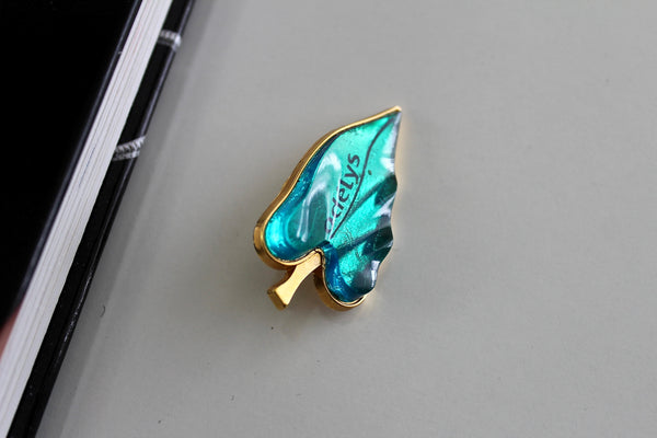 Vintage Guerlain Paris  Vintage Perfume brooch  with green Lucite  #2292