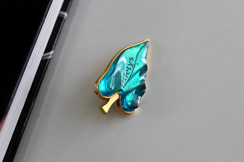 Vintage Guerlain Paris  Vintage Perfume brooch  with green Lucite  #2292