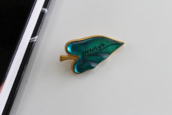 Vintage Guerlain Paris  Vintage Perfume brooch  with green Lucite  #2292