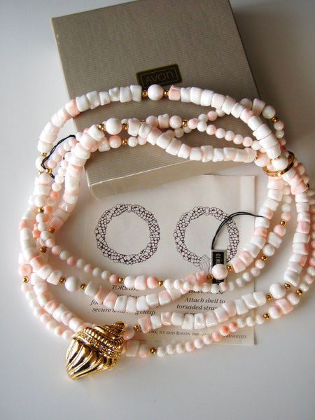KJL Kenneth Lane for Avon UNDERSEA Collection Faux white coral Necklace #1908