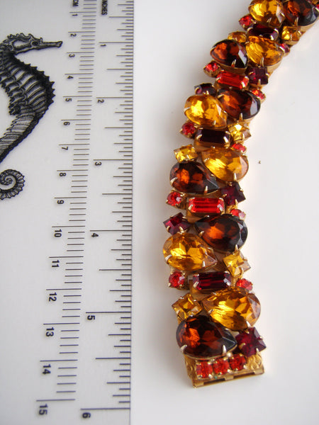 Unsigned Elster Multicolor Rhinestones Bracelet #2360