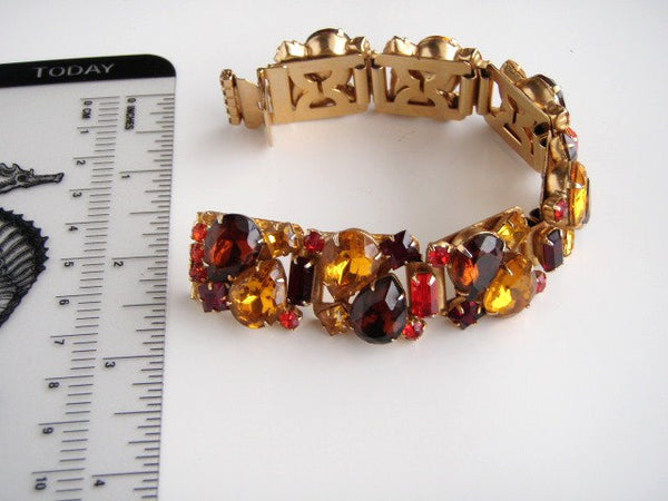 Unsigned Elster Multicolor Rhinestones Bracelet #2360