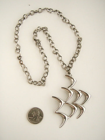 Tortolani  silver tone Modern  design  Necklace/Pendant /Chain #2344