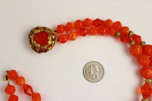 FLORENZA Orange   Necklace in the Renaissance style #2377