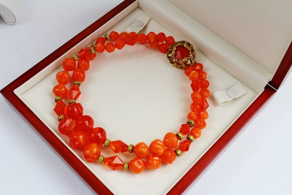 FLORENZA Orange   Necklace in the Renaissance style #2377