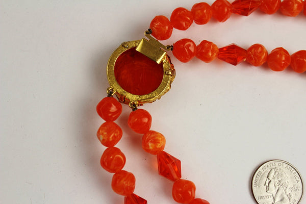 FLORENZA Orange   Necklace in the Renaissance style #2377