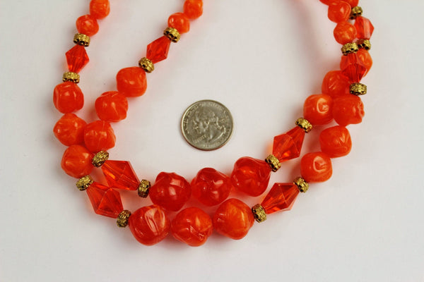 FLORENZA Orange   Necklace in the Renaissance style #2377