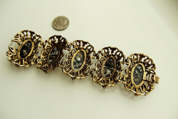 Signed Renaissance Black   Bracelet #137