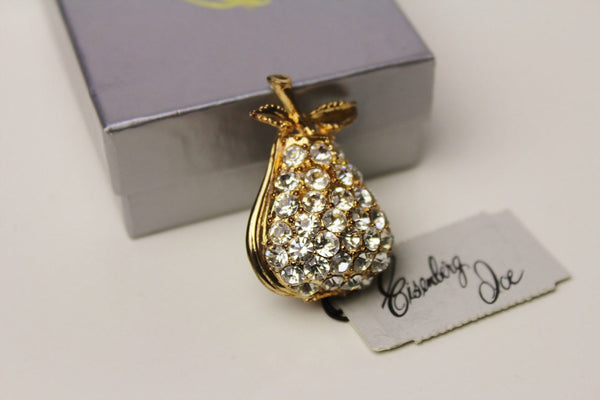 Signed Eisenberg Ice Fruit Pear   Brooch. Pin #253